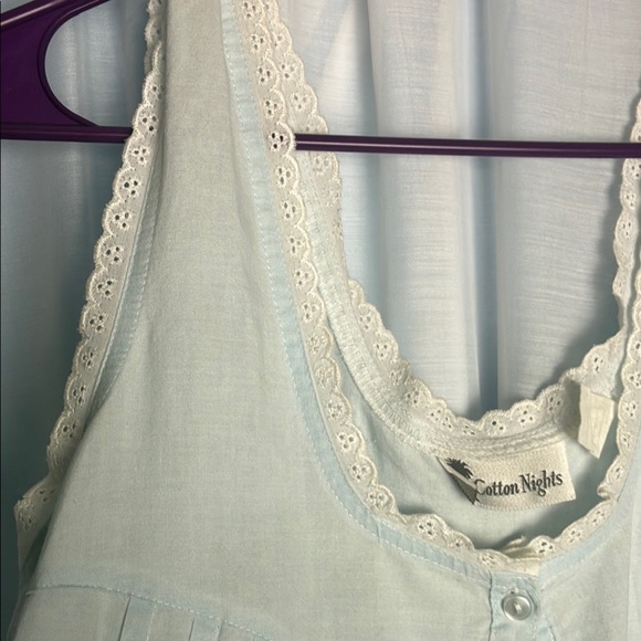 Vintage Light Blue Sleeveless Night Dress - Picture 4 of 10